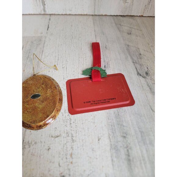 Vintage Coca-Cola girl drinking rustic Xmas ornament set Coke - Picture 6 of 8